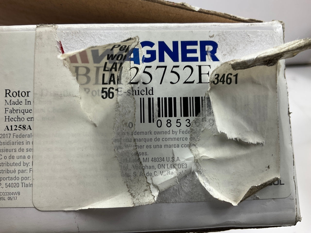 Wagner BD125752E Rear Brake Rotor, 5-Lug