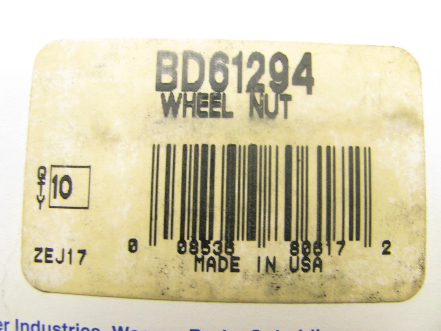 (10) Wagner BD61294 Wheel Lug Nuts
