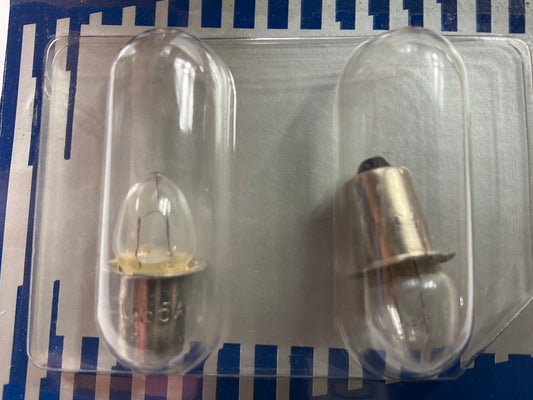 (2) Wagner PR18 Krypton Light Bulbs For Flashlights Using 6-D Cell Batteries