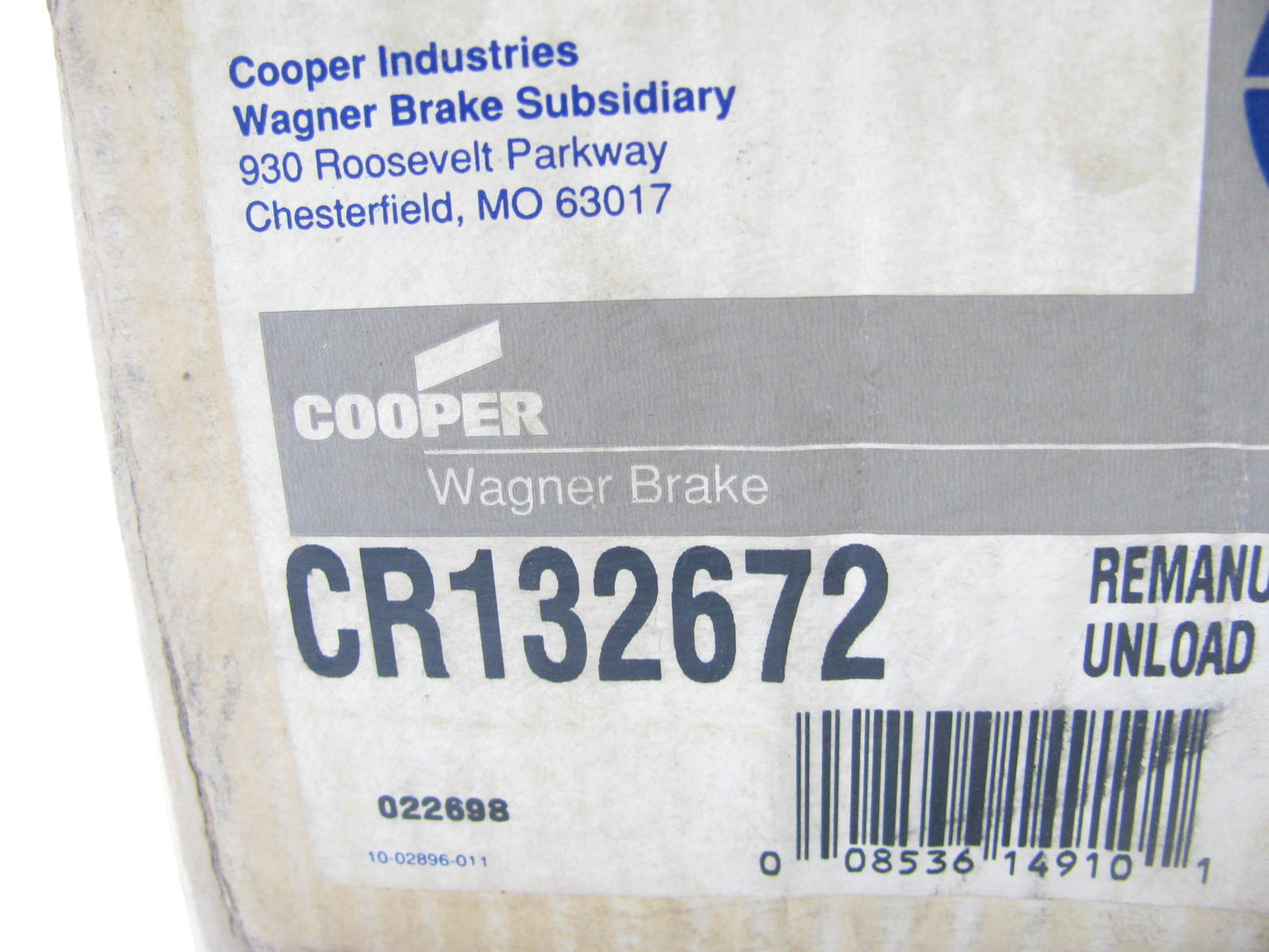 Reman Wagner CR132672 Brake Caliper Rear Right Passenger Side 1994-1998 Mustang