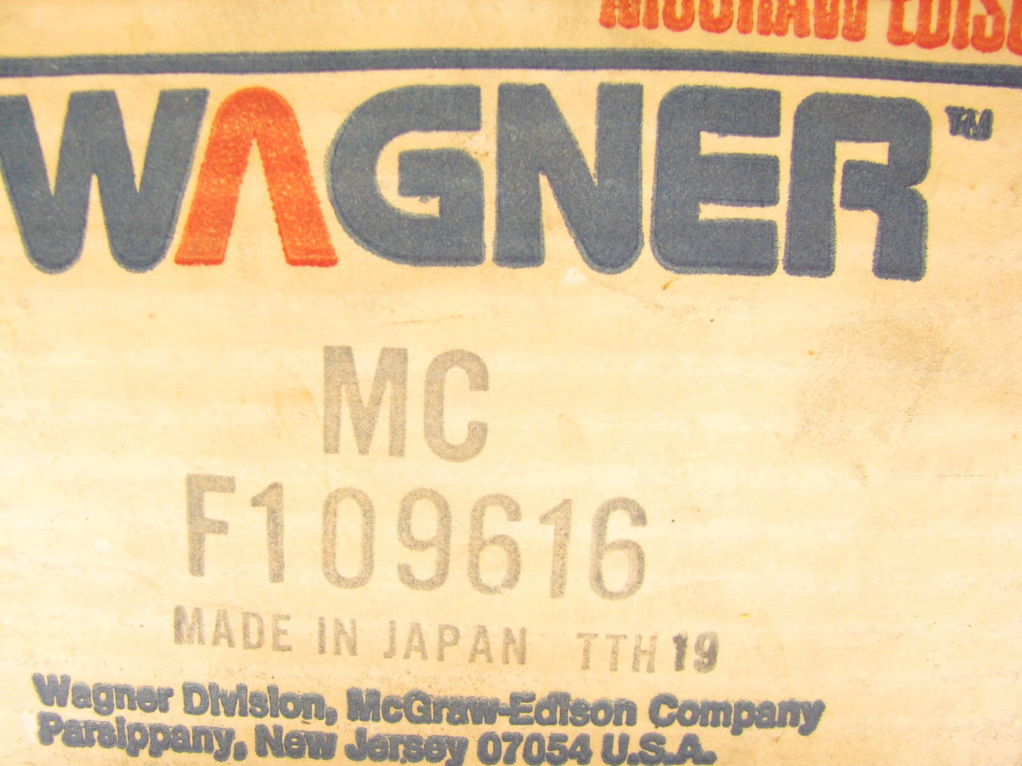 Wagner F109616 Clutch Master Cylinder - 1984-1985 Mazda 626