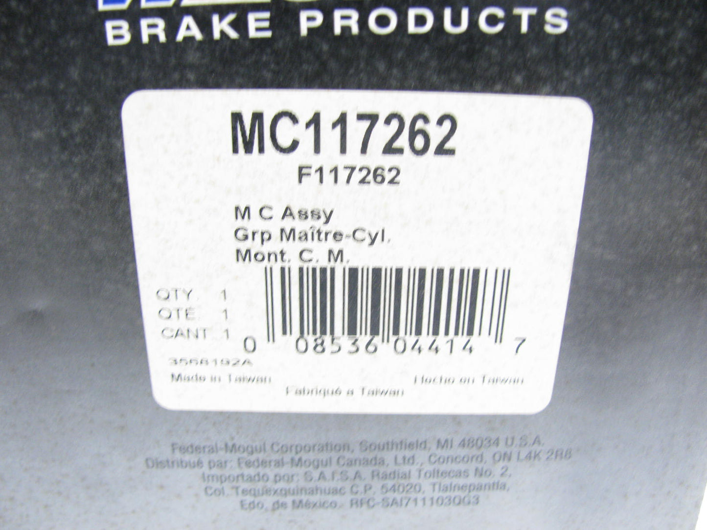 Wagner F117262 Brake Master Cylinder For 1988-1989 Mazda 323 4WD
