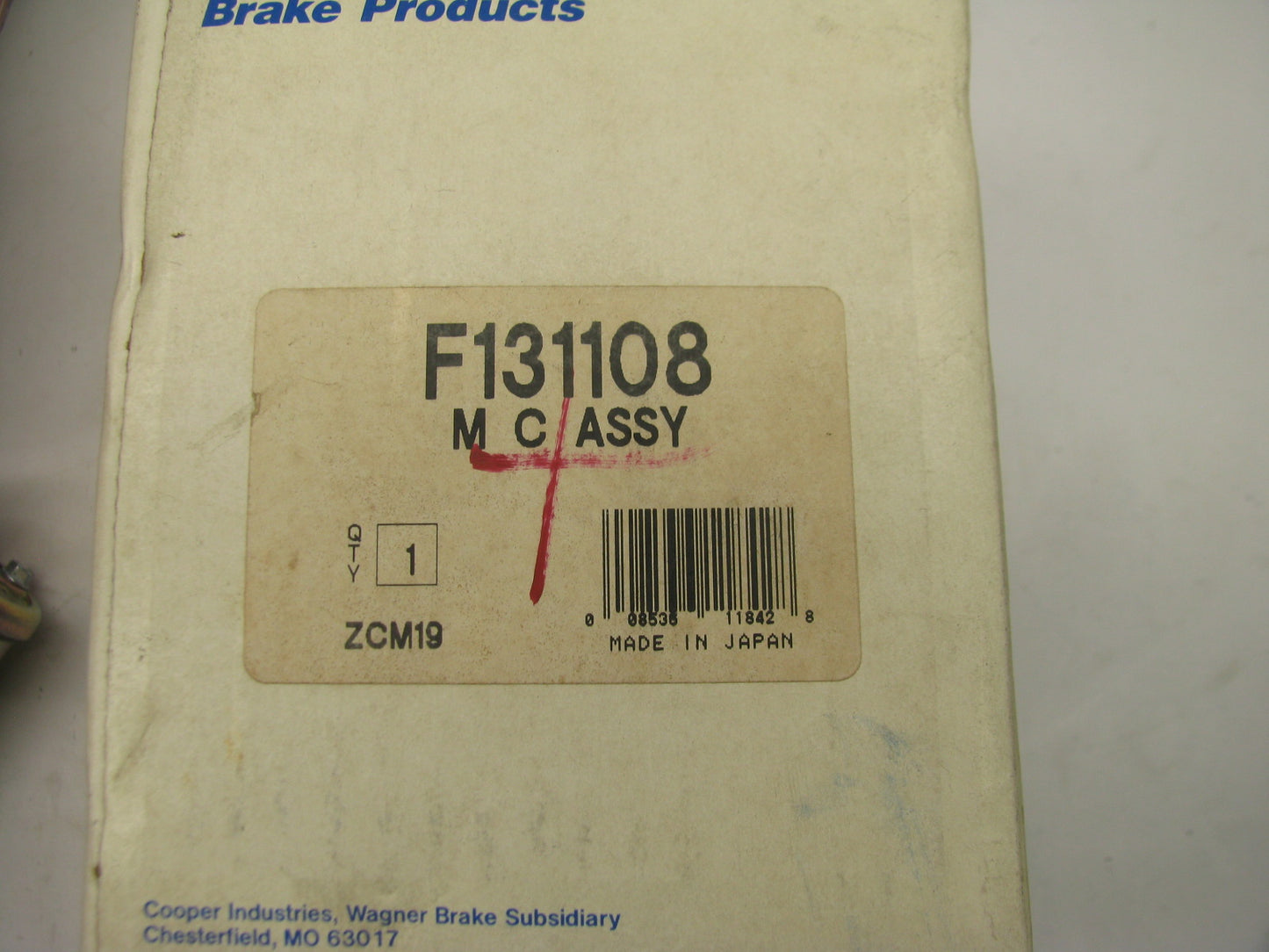 Wagner F131108 Brake Master Cylinder For 1993-94 Legacy With Auto Trans W/O ABS