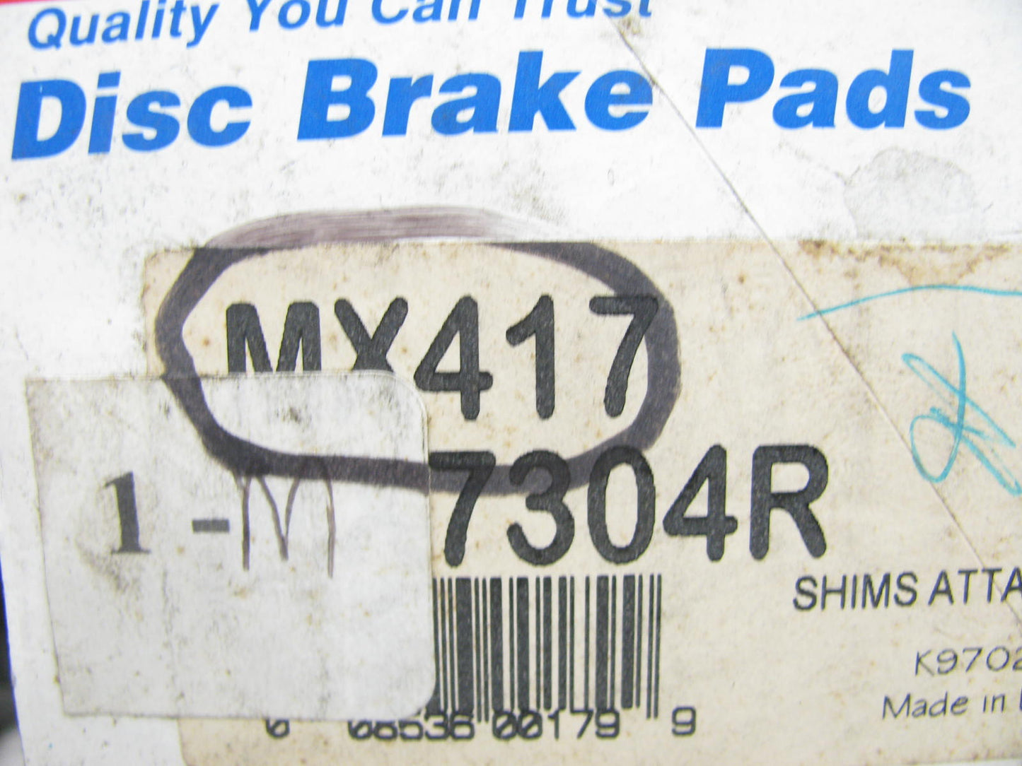 Wagner MX417 Front Premium Semi Metallic Brake Pads 89-92 Cougar Thunderbird