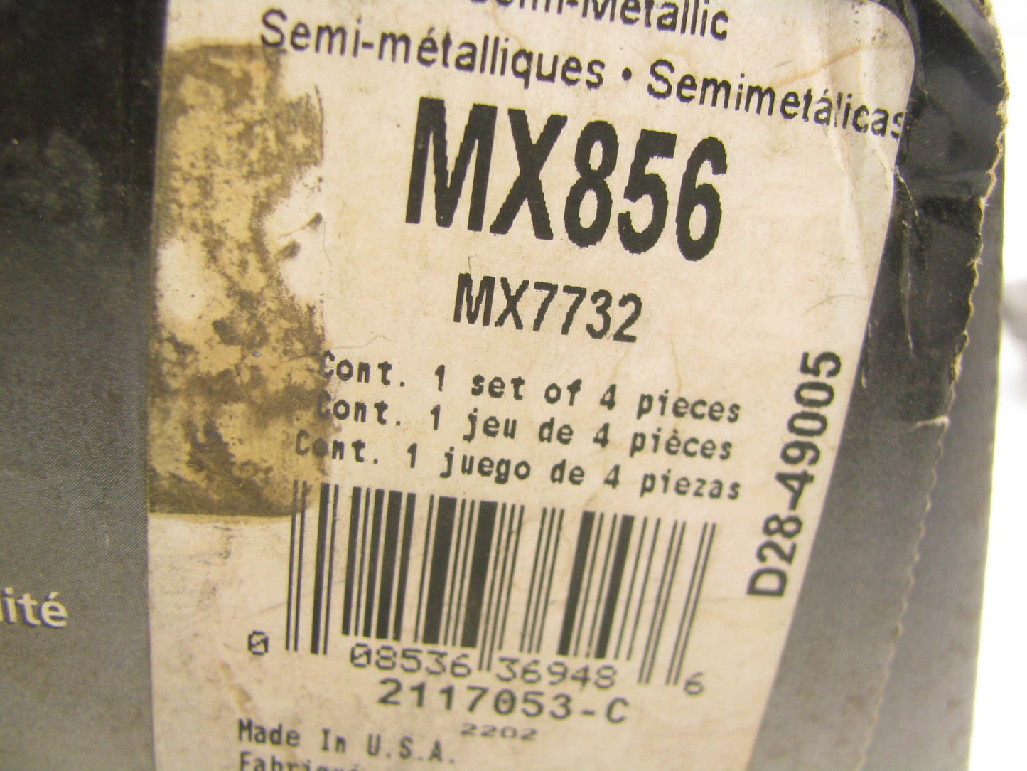 Wagner MX856 Front Disc Brake Pad Set - Semi-metallic
