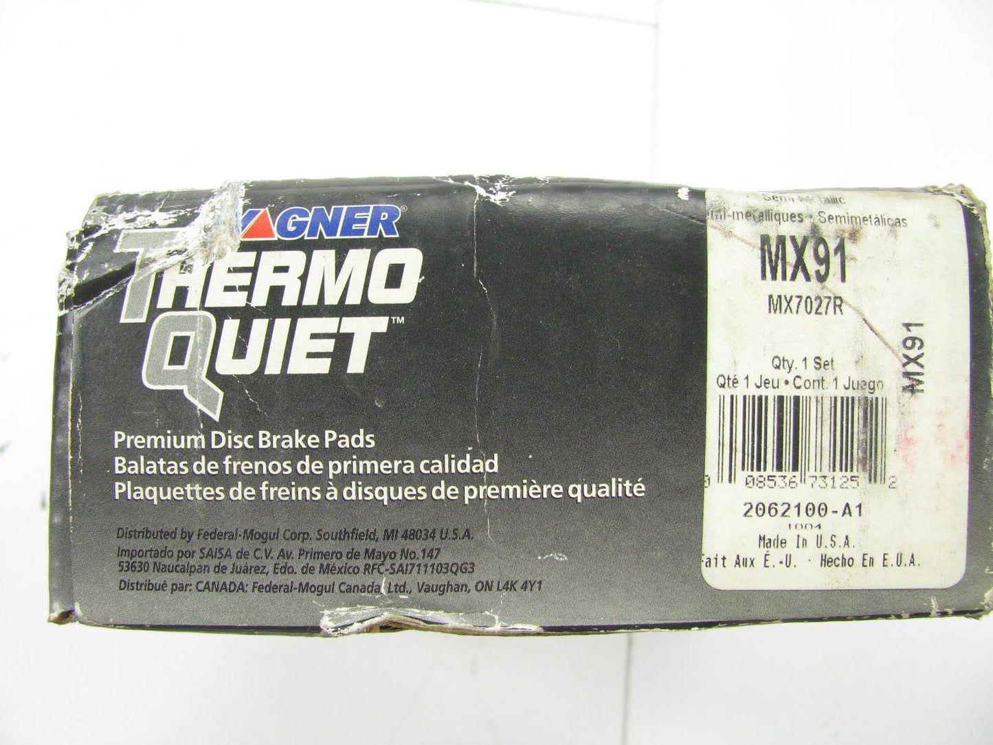 Wagner MX91 Front Disc Brake Pad Set Replaces: SGD91M PGD91M 17D91M 17D91
