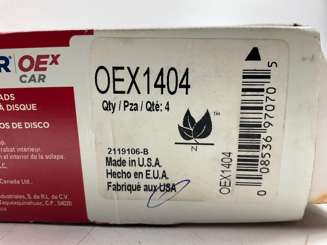 MISSING HARDWARE - Wagner OEX1404 Front Ceramic Disc Brake Pads