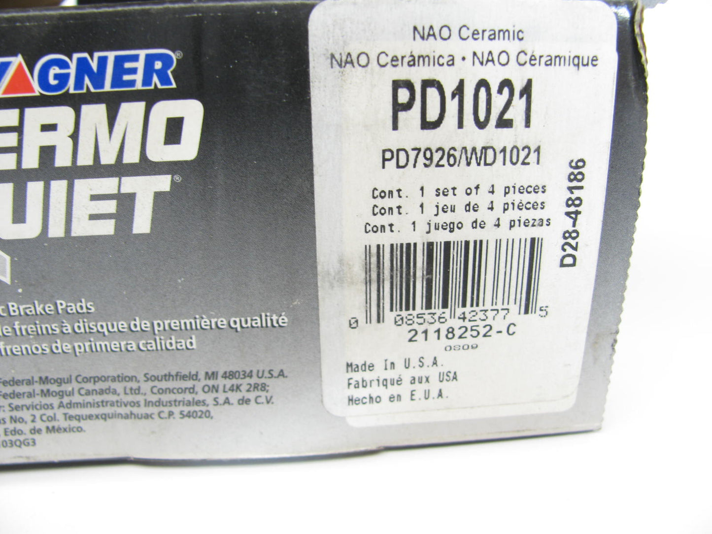 Wagner PD1021 Rear Disc Brake Pads For 2004-2007 Freestar & Monterey