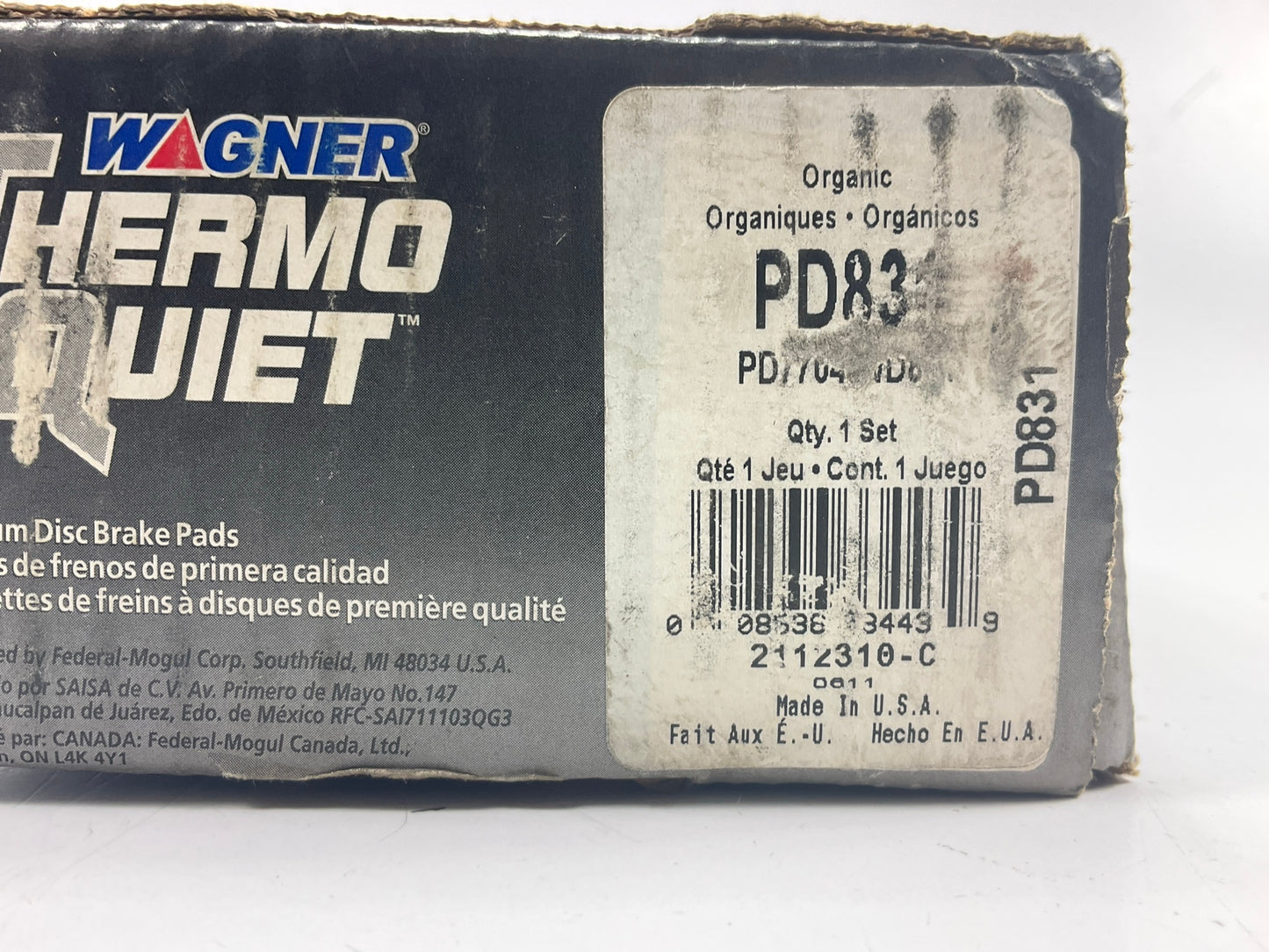 Wagner PD831 Front Ceramic Disc Brake Pads