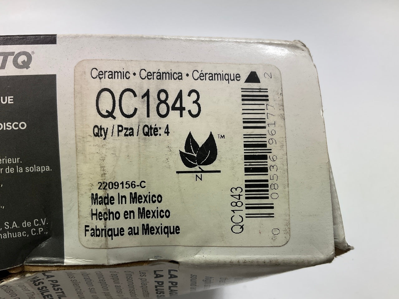 NO HARDWARE - Wagner QC1843 Front Disc Brake Pads