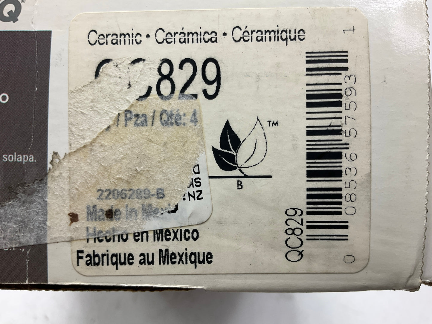 NO HARDWARE - Wagner QC829 Front ThermoQuiet Ceramic Disc Brake Pads