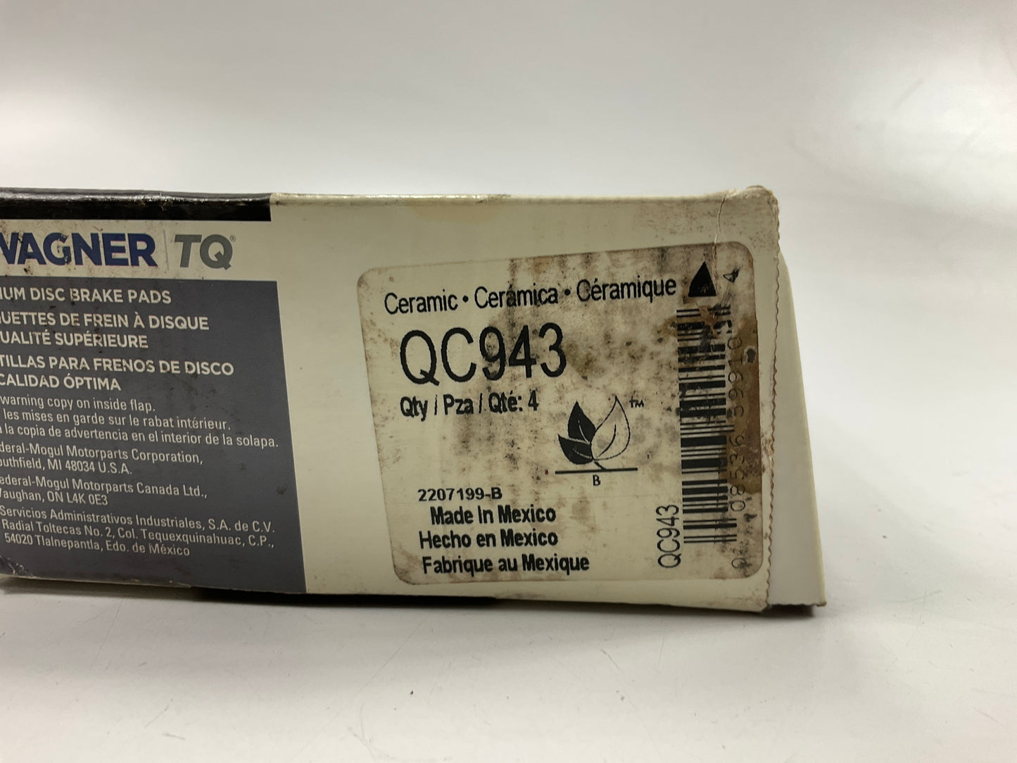 MISSING HARDWARE - Wagner QC943 Front Ceramic Brake Pads