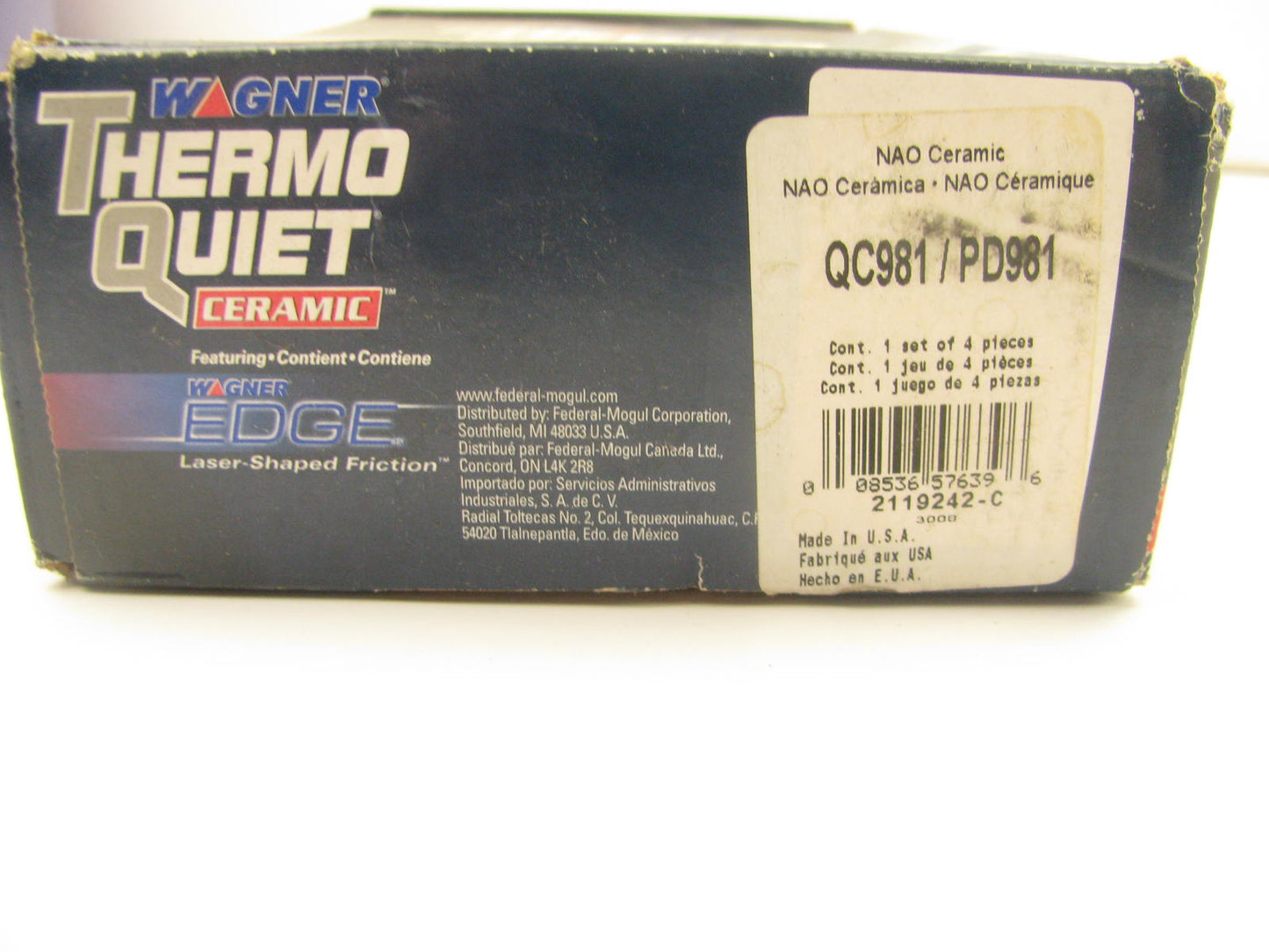 Wagner QC981 Rear Ceramic Brake Pad Set For 2003-2006 Jeep Wrangler