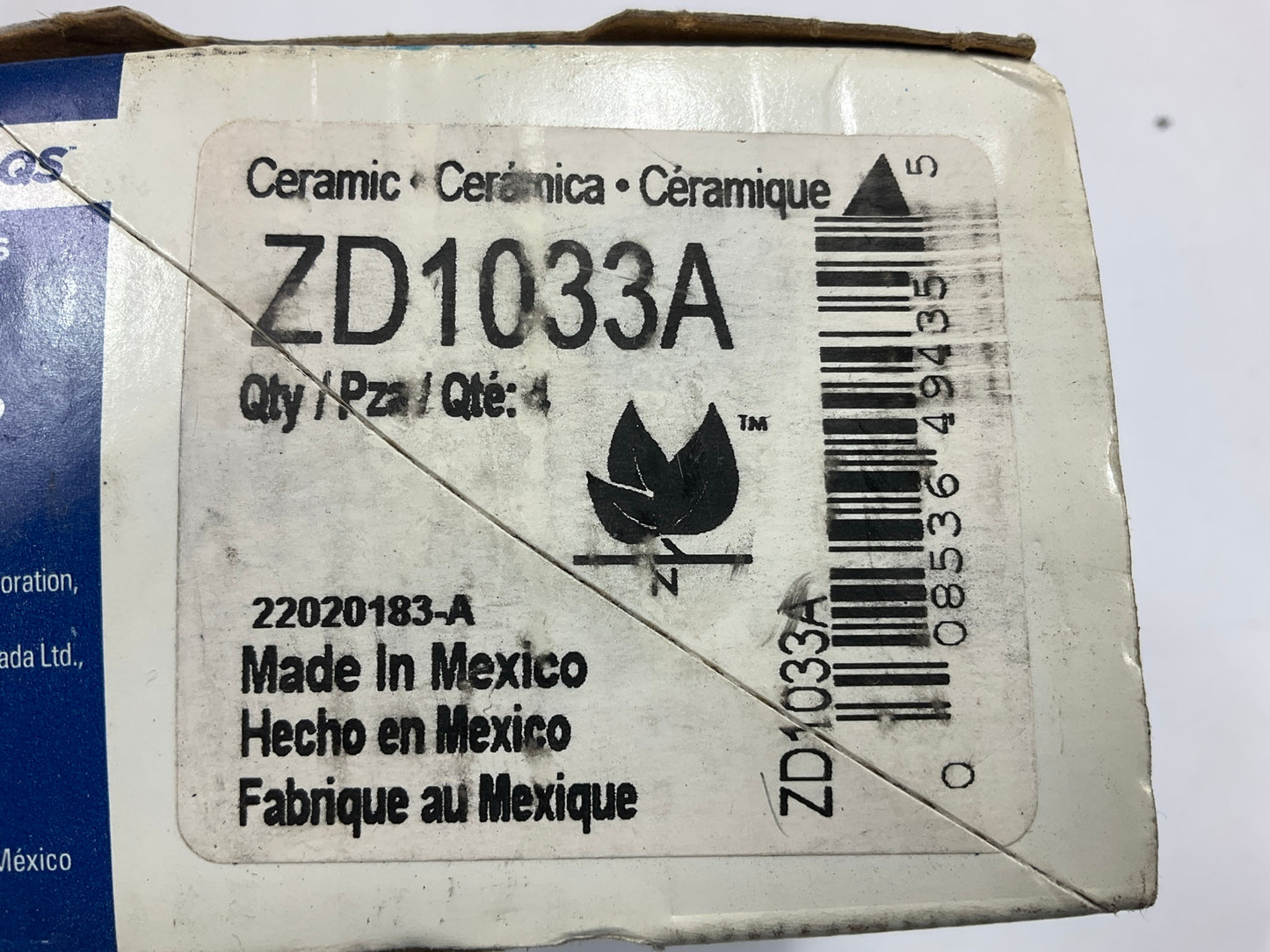 Wagner ZD1033A Rear Ceramic Disc Brake Pads