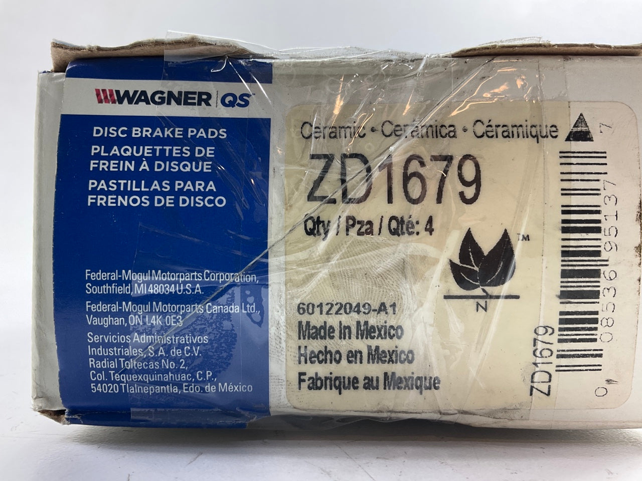 MISSING HARDWARE - Wagner ZD1679 Rear Ceramic Disc Brake Pads