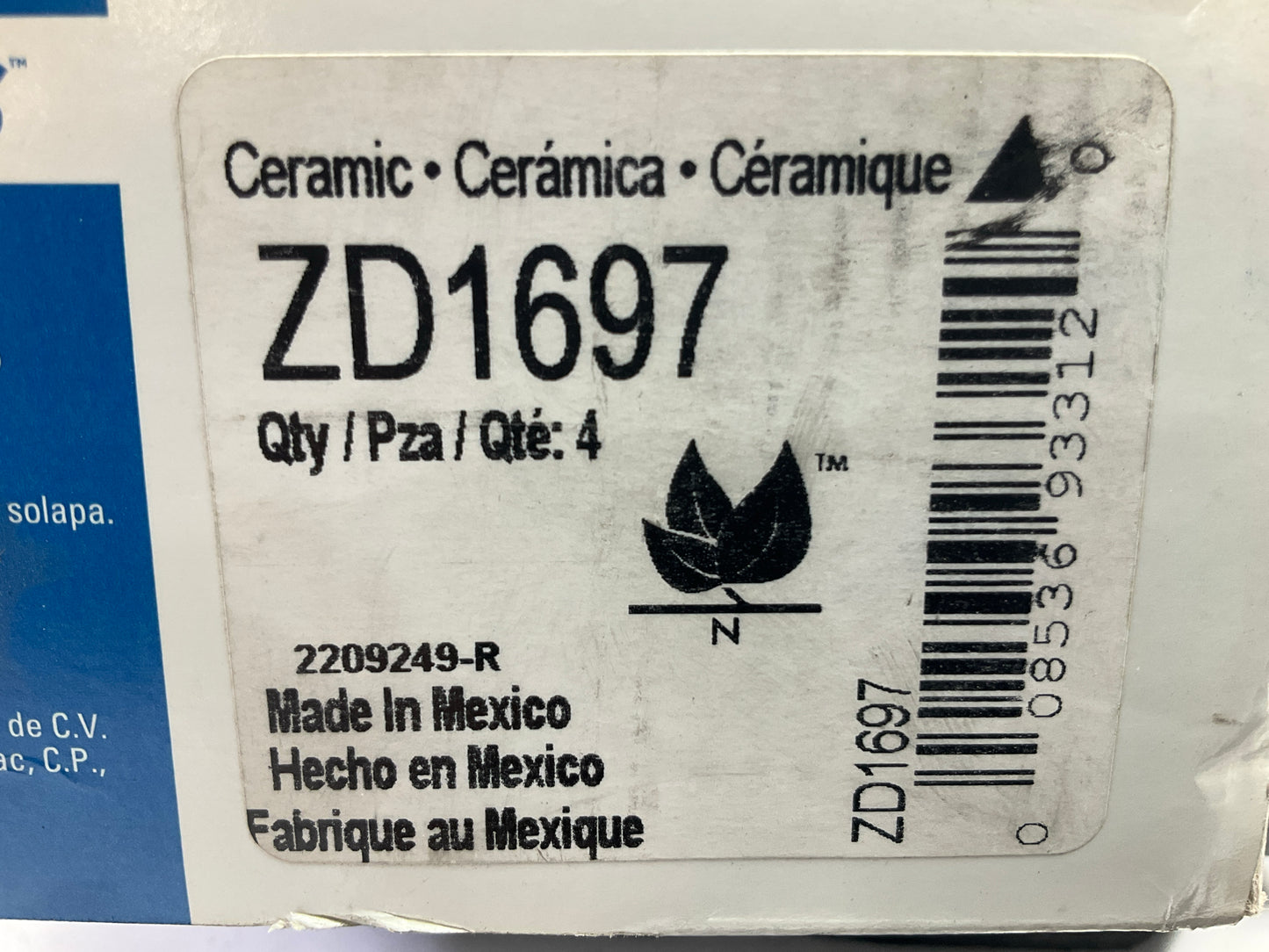 Wagner ZD1697 Front Ceramic Disc Brake Pads
