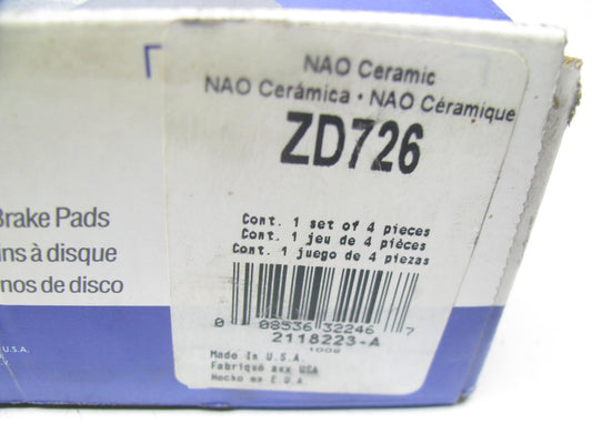 Wagner ZD726 Ceramic Disc Brake Pad Set - Front