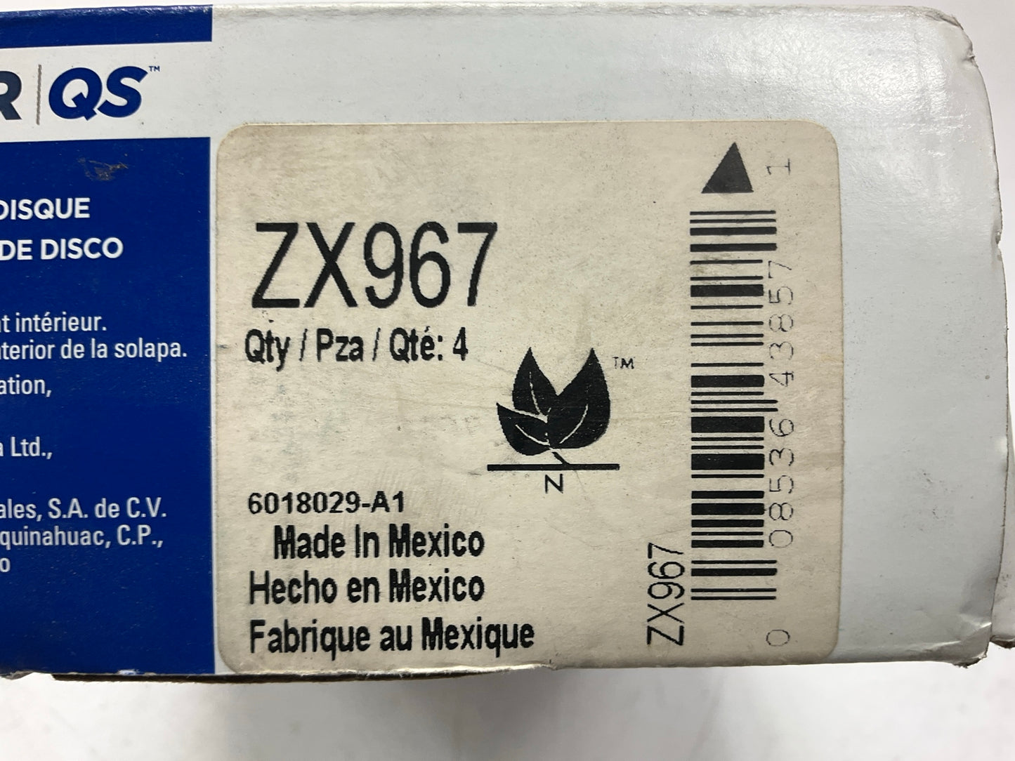 MISSING HARDWARE - Wagner ZX967 Rear Disc Brake Pads 1998-03 Durango