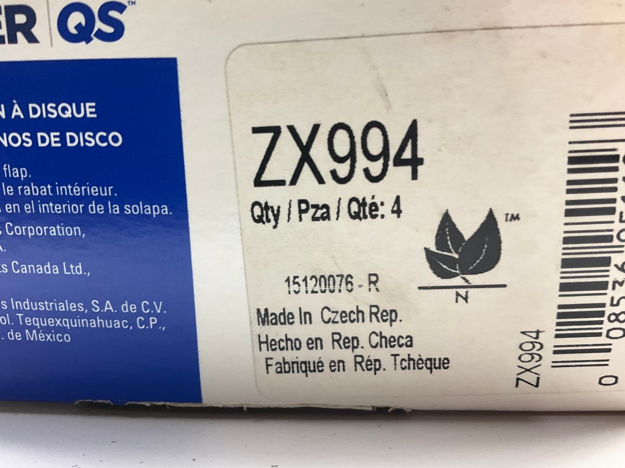 Wagner ZX994 Front Semi-Metallic Disc Brake Pads