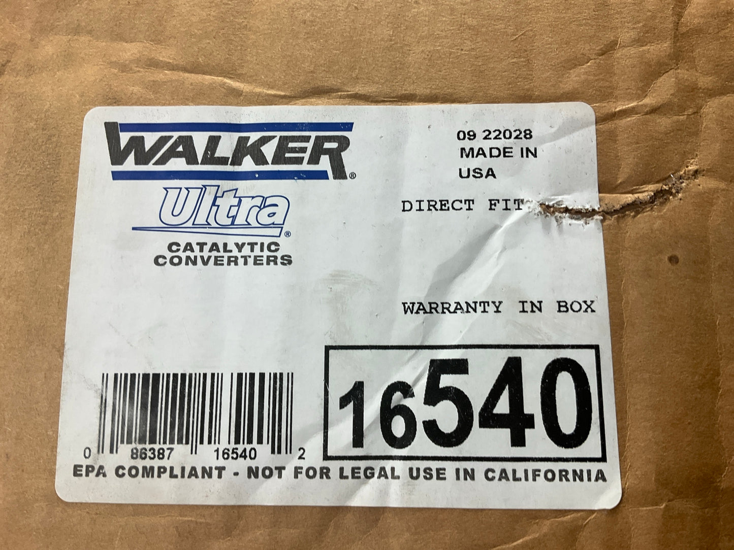 Walker 16540 Direct Fit Catalytic Converter For 2005-2008 Toyota Corolla, Matrix