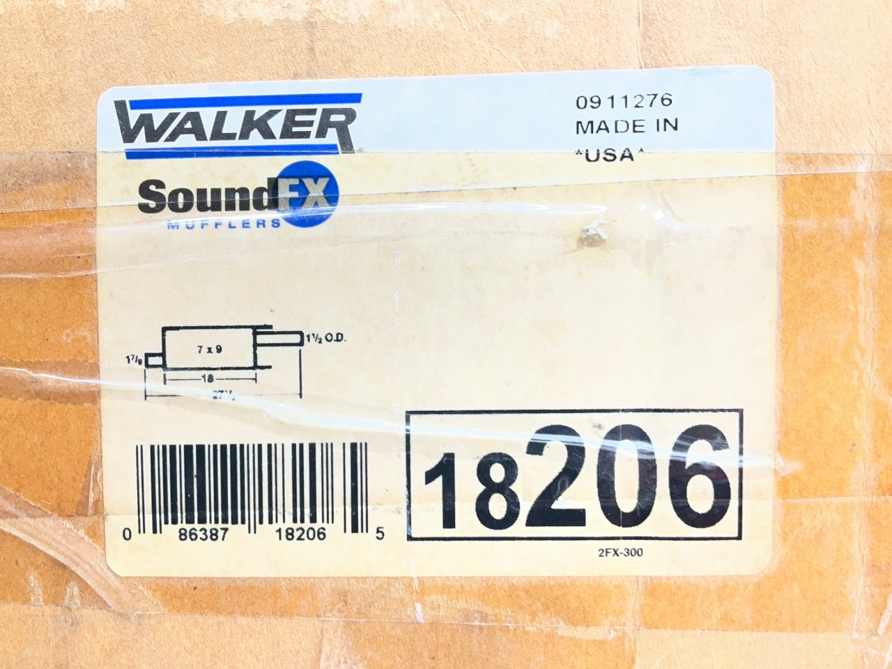 Walker 18206 DIRECT-FIT Exhaust Muffler For 1990-1993 Honda Accord 2.2L