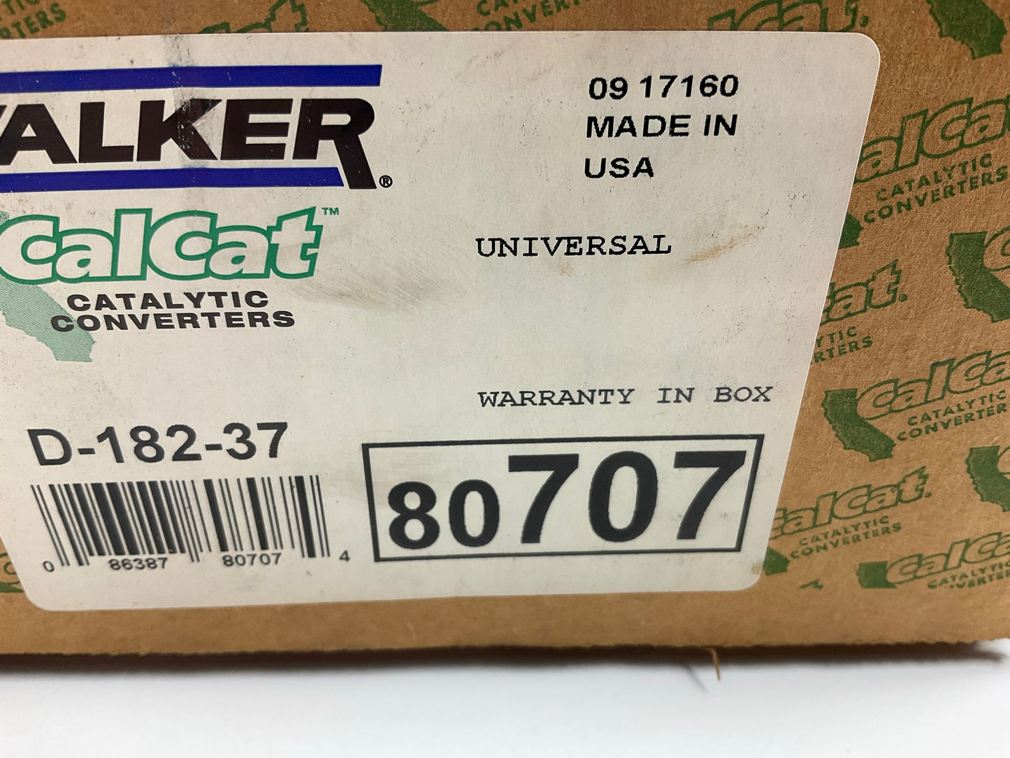 Walker 80707 Universal CALI Catalytic Converter D-182-37, 2-1/4'' In & Out