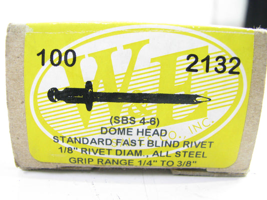 (100) We 2132 Dome Head Standard Fast Blind Rivet - 1/8'' Diameter