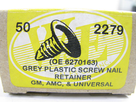 (50) WE Grey Fender Clip Bumper Shield Retainer Plastic Fastener For GM 6270163