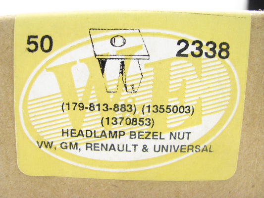 (45) We 2338 Headlight Headlamp Bezel Nut For VW, GM, Renault, & Universal