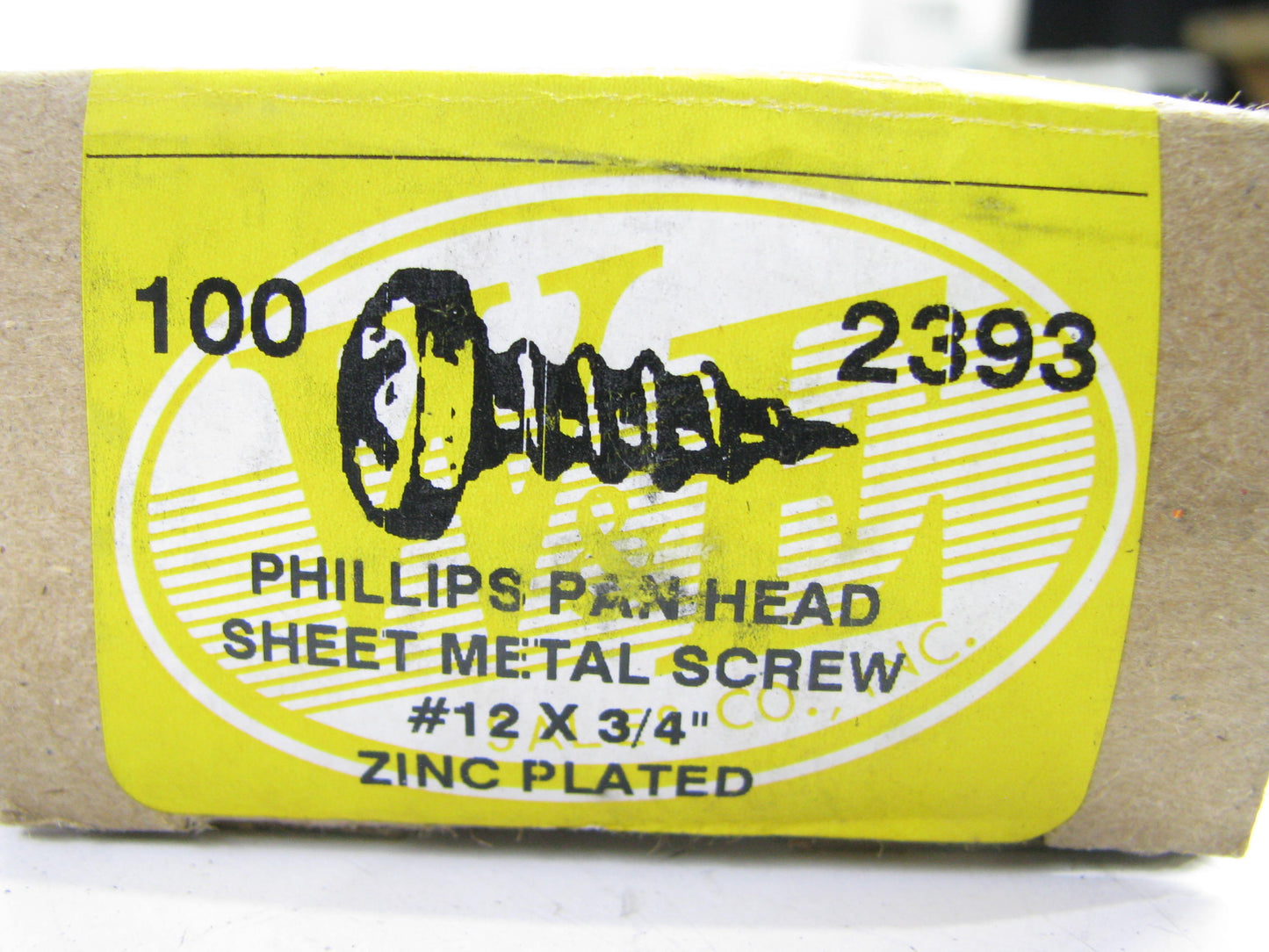 (97) WE 2393 PHILLIPS PAN HEAD SHEET METAL SCREW #12 X 3/4'' ZINC PLATED