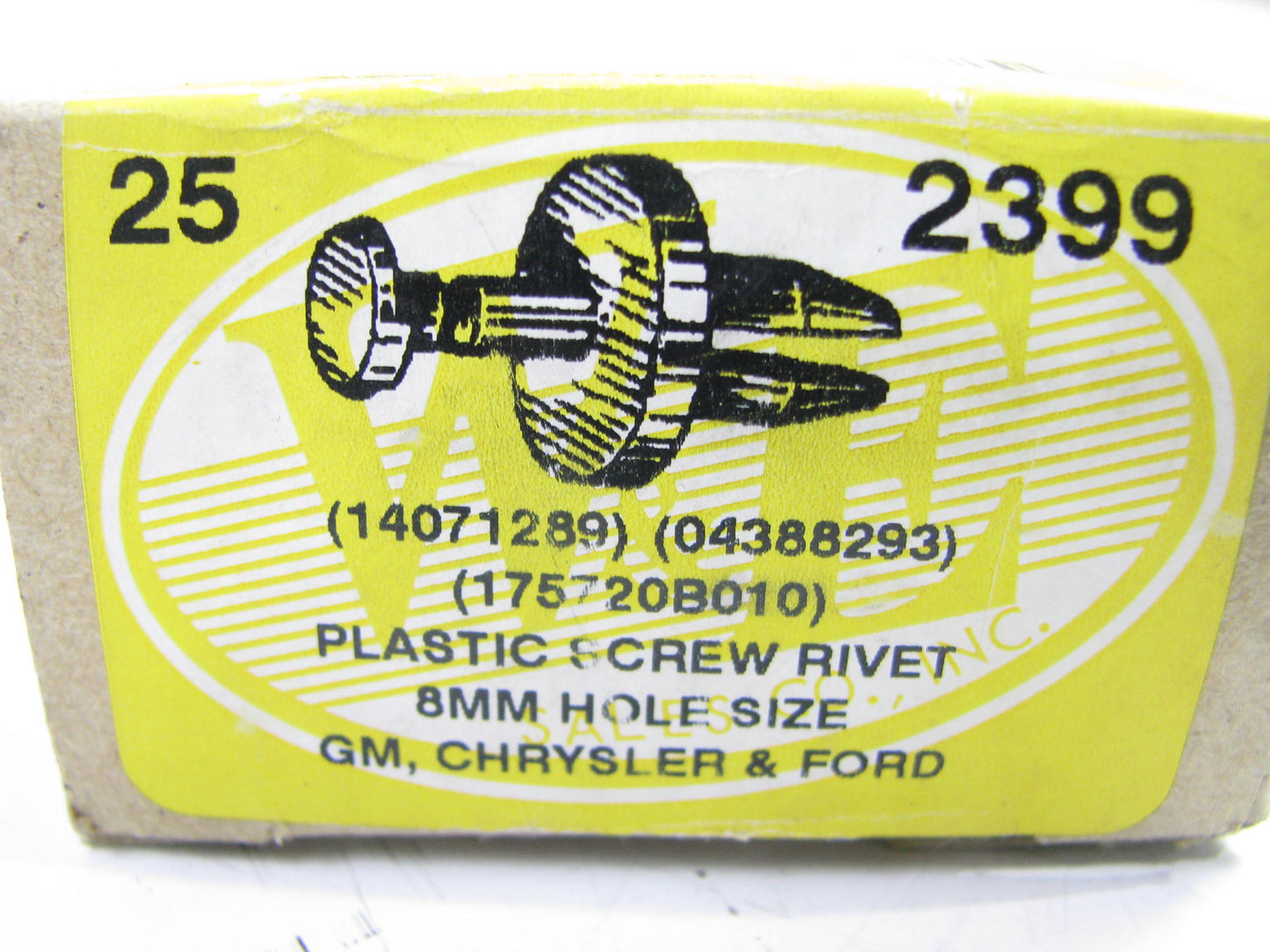 (25) WE 2399 PLASTIC SCREW RIVET 8MM HOLE For CHRYSLER, GM, FORD
