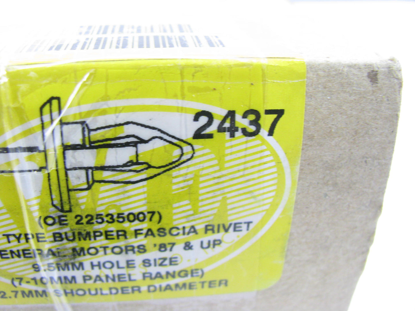 (25) WE 2437 PUSH TYPE BUMPER FASCIA RIVET 9.5MM HOLE - OE# 22535007