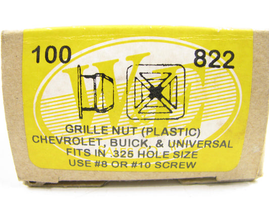 WE 822 GRILLE NUT (PLASTIC) CHEVROLET, BUICK, & UNIVERSAL .325 '' HOLE