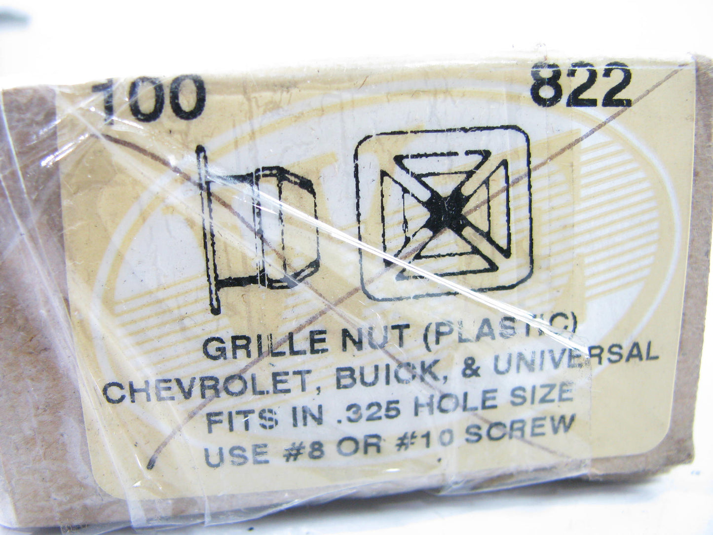 45 PCS - GRILLE NUT (PLASTIC) CHEVY, BUICK .325'' Hole Size, For #8 Or # 10 Screw