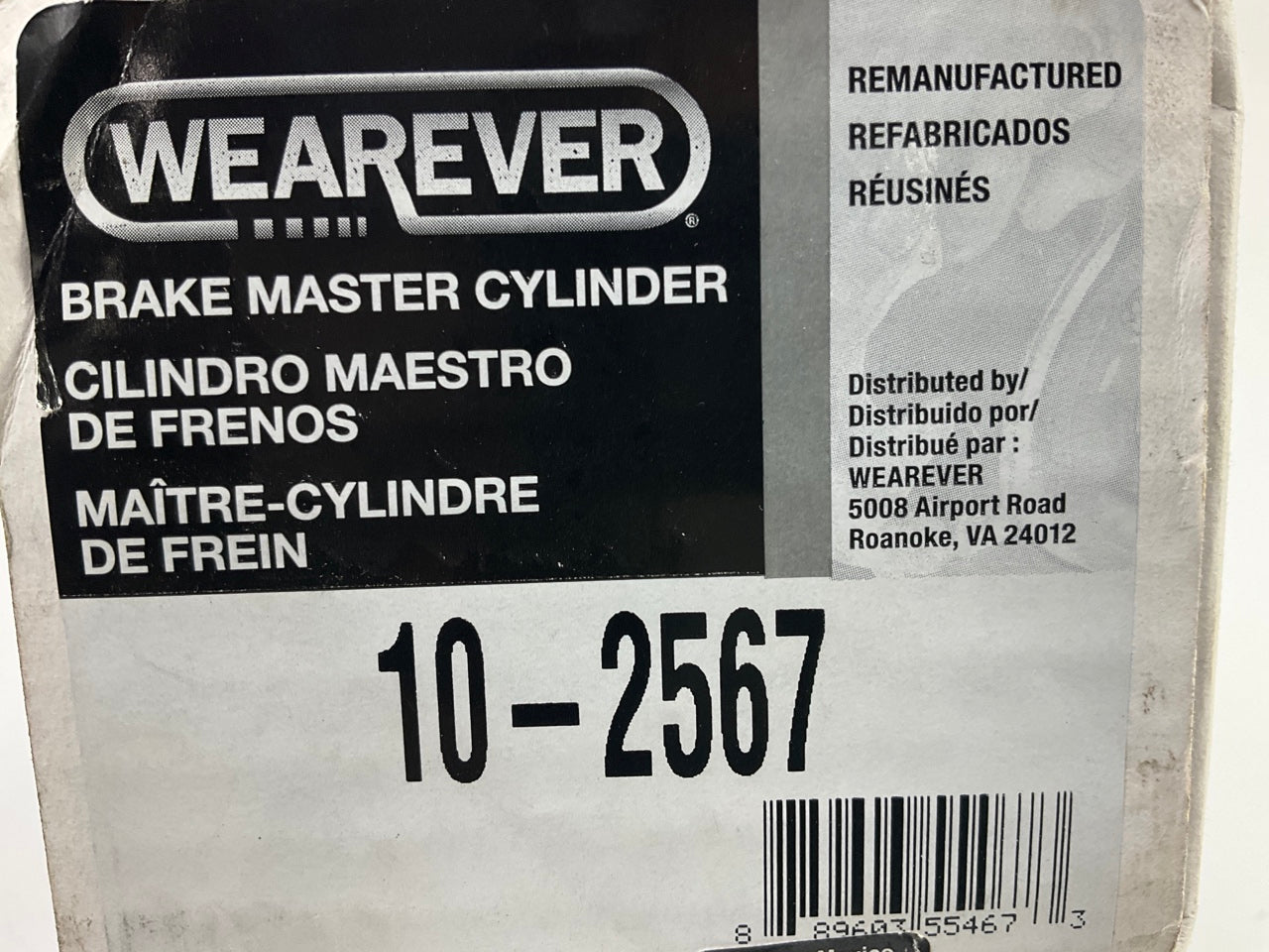 Wearever 10-2567 Brake Master Cylinder - REMAN