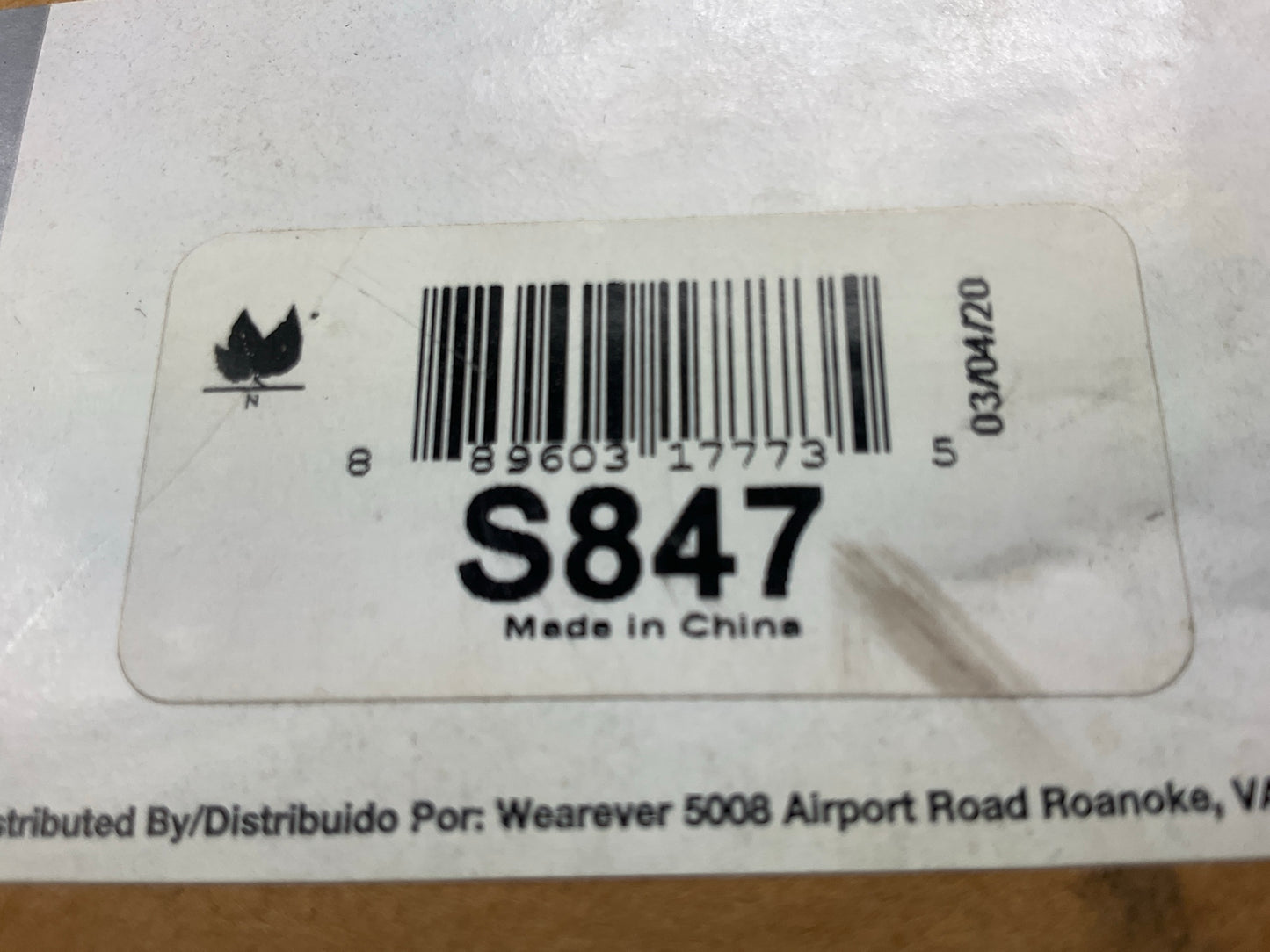 Wearever S847 Rear Parking Brake Shoes