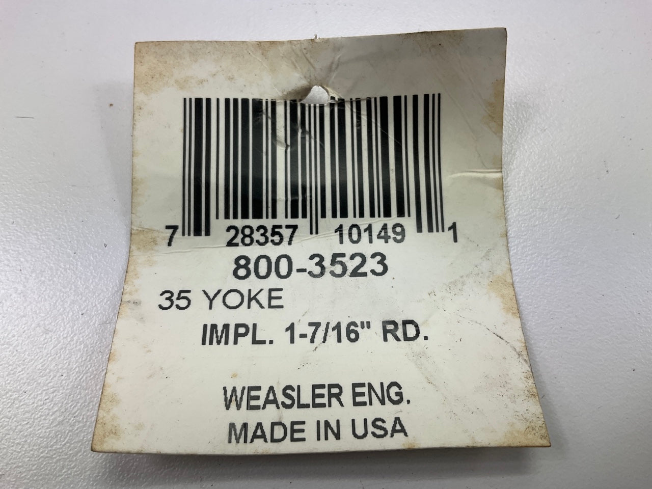 Weasler 800-3523 35 Series Yoke 1-7/16'' With Round Keyway Bore & Set Screw