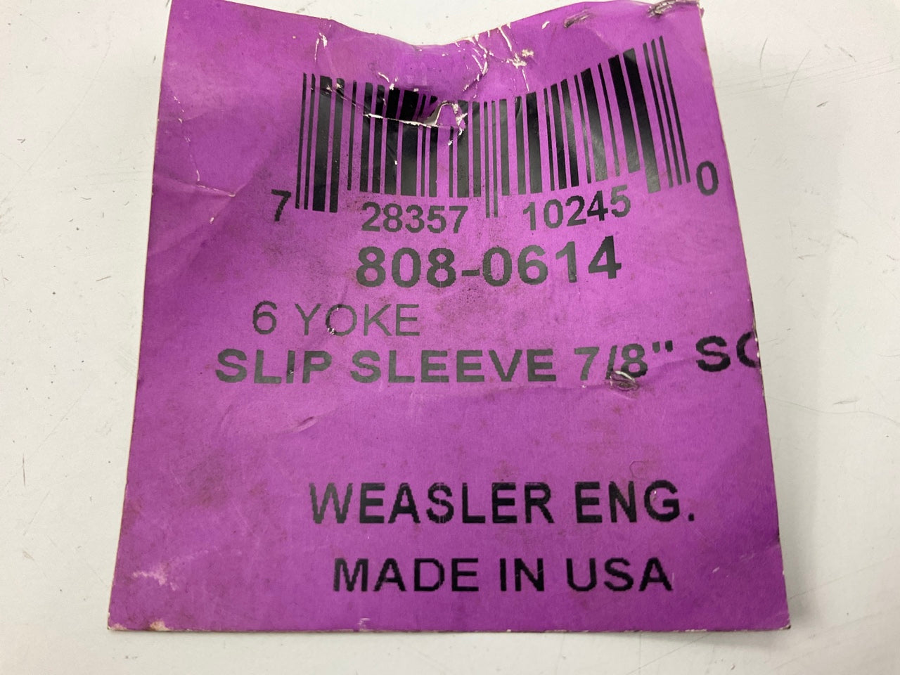 Weasler Eng 808-0614 6 Series Slip Sleeve Yoke, 7/8'' Square Bore, 5-1/2'' Length
