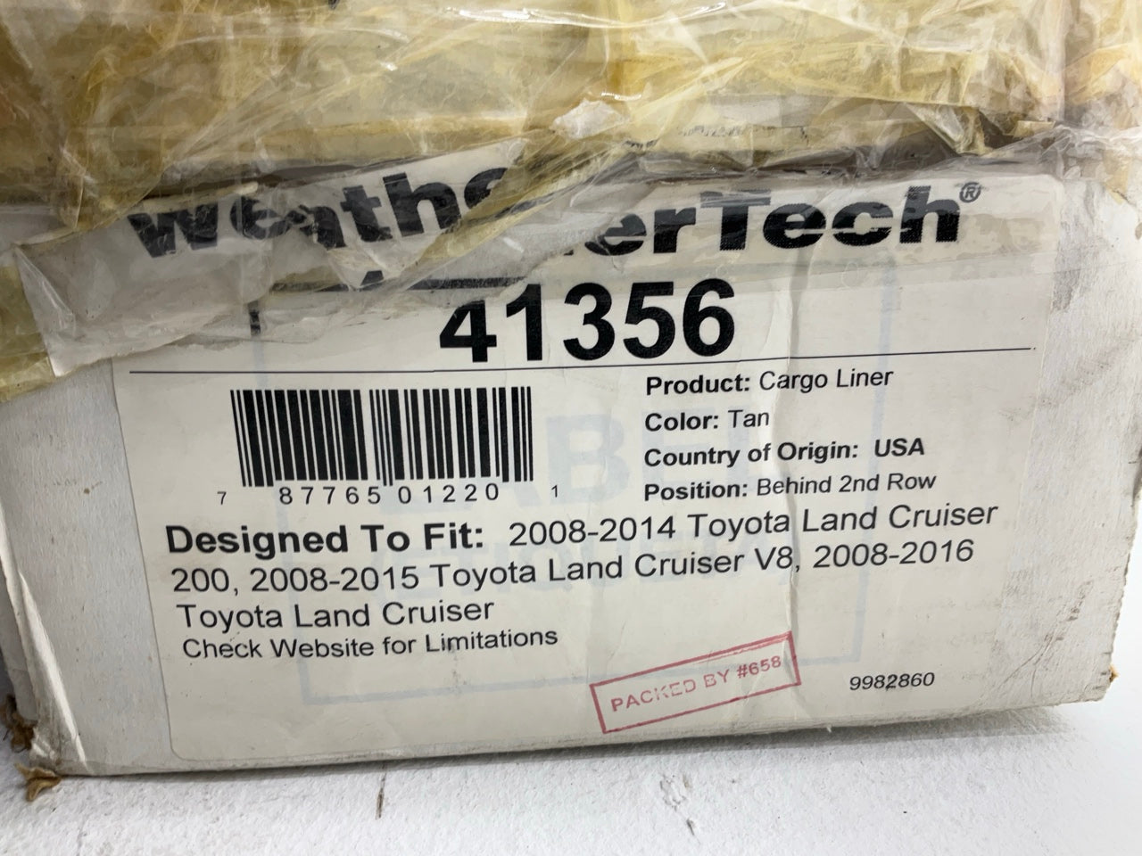DIRECT FIT 41356 Rear Tan Rubber Cargo Liner Trunk Mat - 2008-2021 Land Cruiser