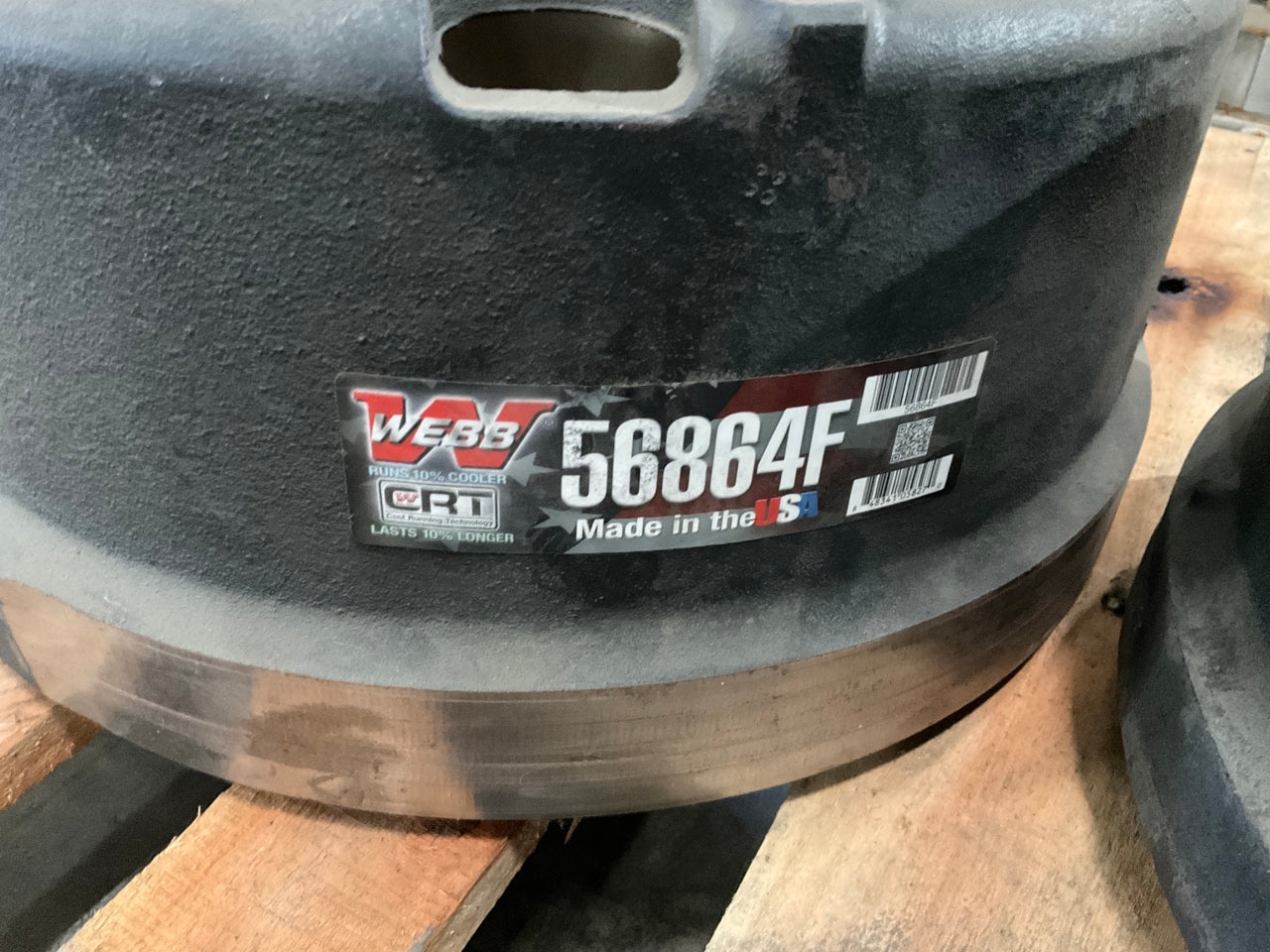 (2) Webb 56864F Outboard Brake Drum, 16.5'' X 7'', 10 Hole, Replaces 3123788002