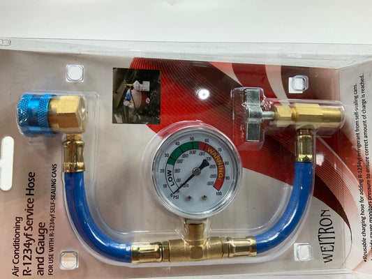 Weitron 1234 YF A/C Service Hose Gauge Charging Kit, Use With Self-sealing Cans