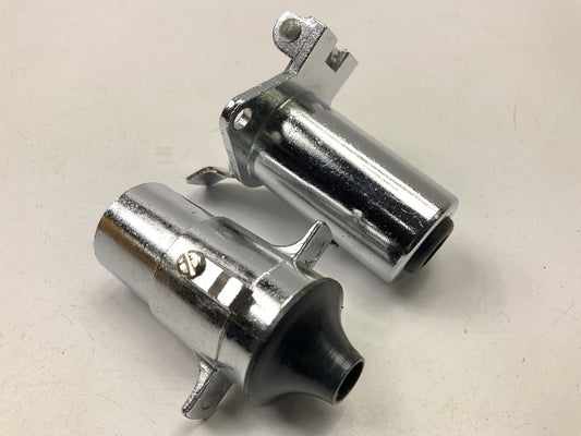 Wells TC11 Chrome Trailer Connector, 1-4 Pole, Male & Female