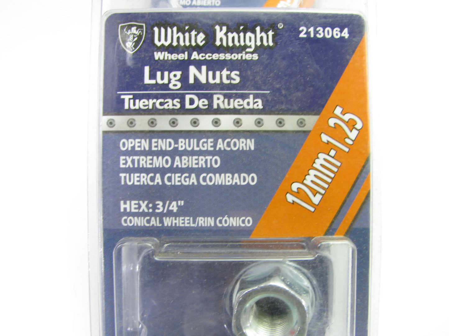 White Knight 213064 Wheel Lug Nuts 12mm-1.25 Open End Acorn 3/4'' Hex 4/Pack