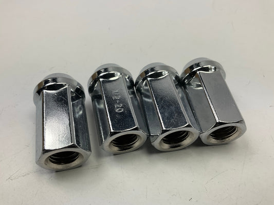 White Knight 519144 Lug Nuts Chrome Bulge Acorn 1/2''-20, 3/4'' Hex, 4 PACK