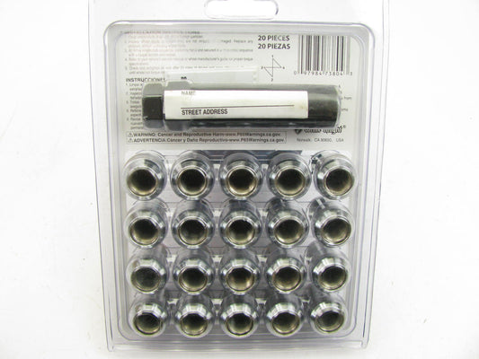 White Knight 773804 Wheel Lock Kit 1/2'' - Acorn Lug Nuts 3/4'' Hex, 20 Pack