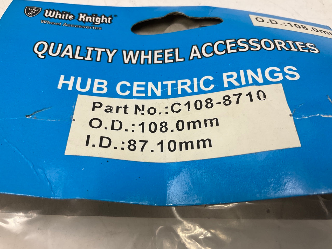 (4) White Knight C108-8710 Hub Centric Rings For Wheels 108.0mm OD, 87.10mm ID