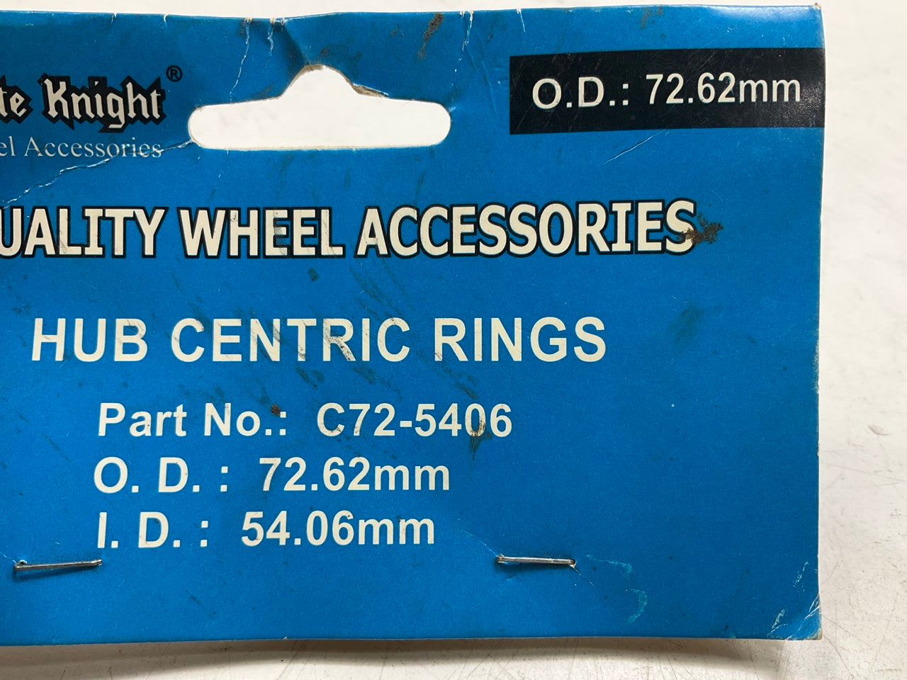 (4) White Knight C72-5406 Hub Centric Rings For Wheels 72.62mm OD, 54.06mm ID