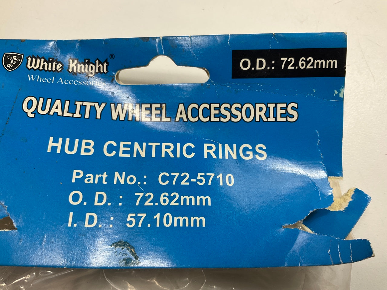 (4) White Knight C72-5710 Hub Centric Rings For Wheels 72.62mm OD, 57.10mm ID