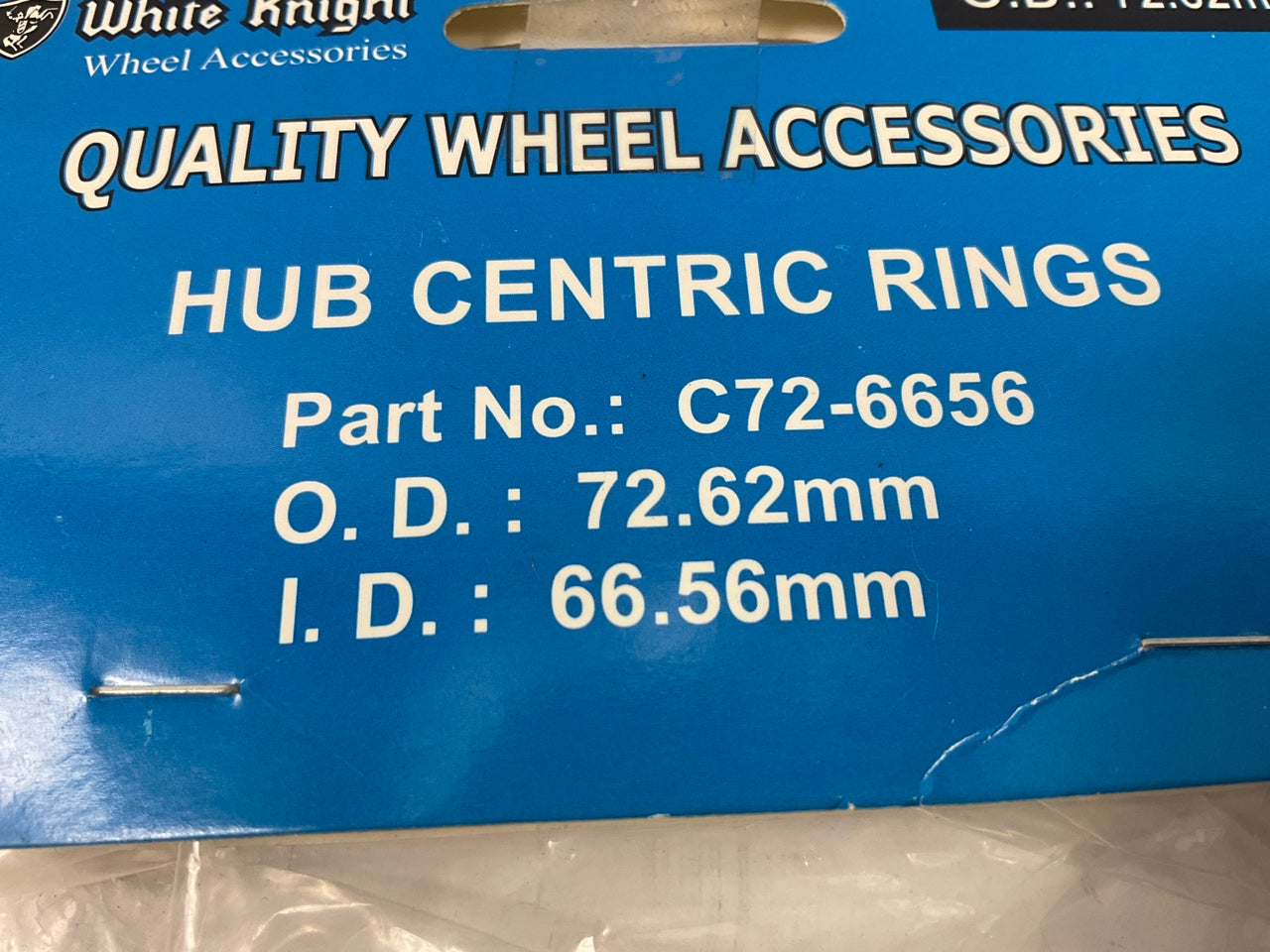 (4) White Knight C72-6656 Hub Centric Rings For Wheels 72.62mm OD, 66.56mm ID