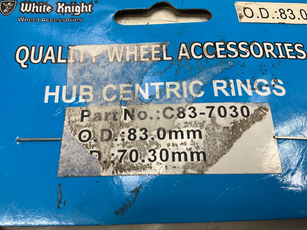 (4) White Knight C83-7030 Hub Centric Rings For Wheels 83.0mm OD, 70.30mm ID